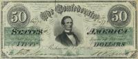 p54b from Confederate States of America: 50 Dollars from 1862